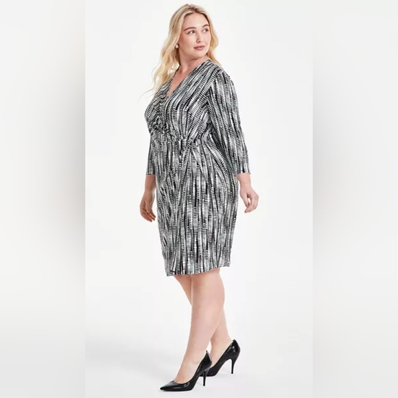Kasper Dresses & Skirts - Nwt Kasper Plus 3/4 Sleeve Faux Wrap Dress Size 3X